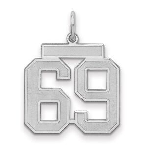 Sterling Silver, Jersey Collection, Medium Number 69 Pendant